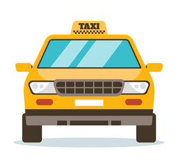 Yellow taxi car cab isolated graphic design element illustration
