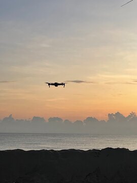 airplane in the sunset