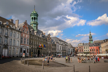 Fototapeta na wymiar The City Hall of the city of Mons, Belgium