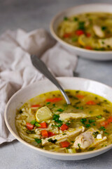 Chicken lemon orzo soup. style hugge