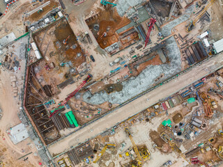 Top view over Construction site