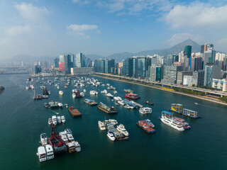 Obraz premium Typhoon shelter in Kowloon side