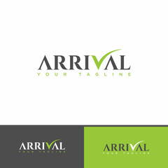 Arrival letter with tick for your business logo