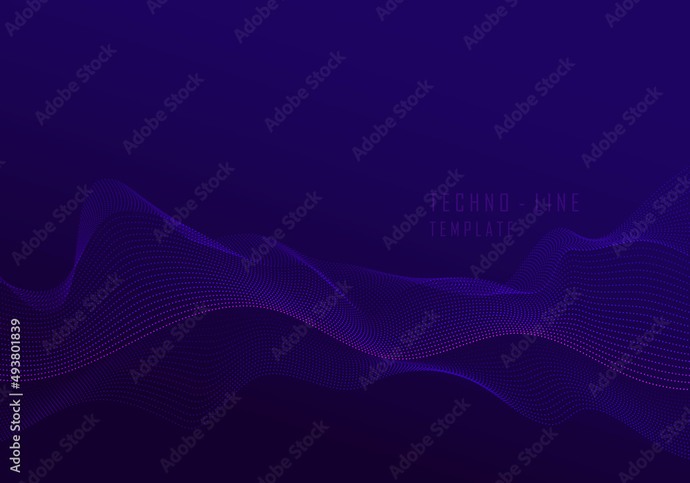 Poster abstract technology design of dot particles wavy style background. well organized object for use. il
