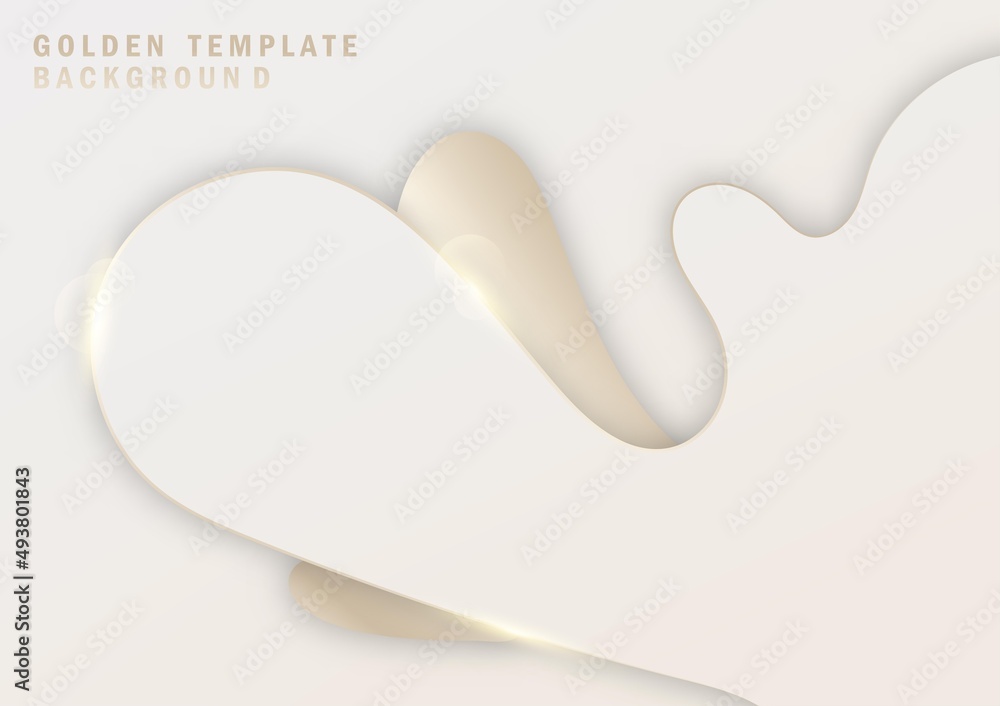 Poster abstract luxurious stripe golden design template artwork. wavy line overlapping template of elegant 