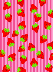 seamless pattern with strawberries