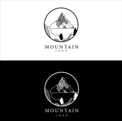 Premium Vector Vintage mountain badge logo design vector illustration