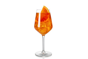Alcoholic Aperol Spritz Cocktail Isolated on White