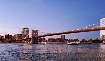 Fototapeta na wymiar city bridge at sunset