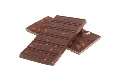 chocolate with nuts isolated