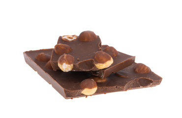chocolate with nuts isolated