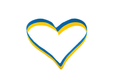 ukrainian heart with ribbons isolated