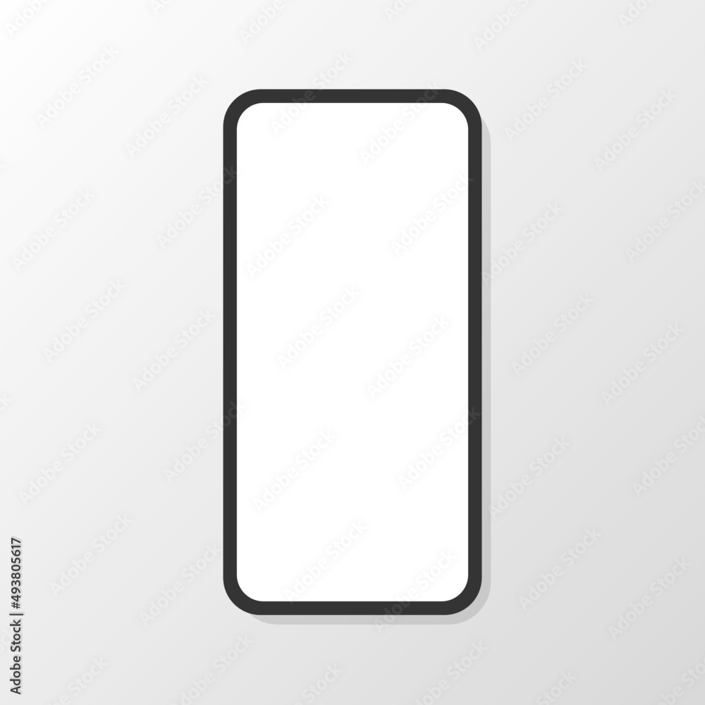 Poster smartphone mockup concept and device simple model view flat vector illustration.