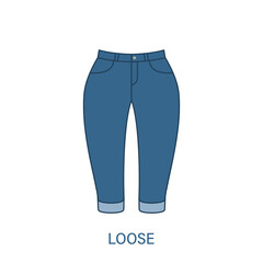 Loose Pants Type of Woman Trousers Silhouette Icon. Modern Women Garment Style. Fashion Casual Apparel. Beautiful Type of Female Jeans Trousers. Slacks, Loose Pants. Isolated Vector Illustration