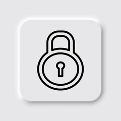 Lock vector simple icon. Flat desing. Neumorphism design.ai