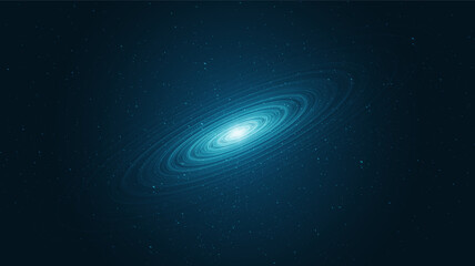 Fantastic Spiral Blue Black hole on Galaxy background with Milky Way spiral,Universe and starry concept desig,vector