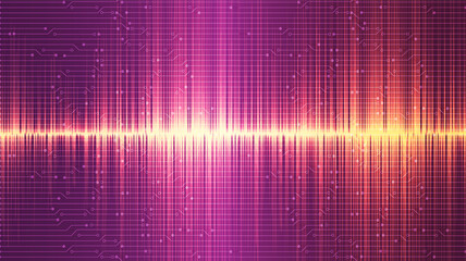 Pink UltraSonic Sound Wave Background,technology and earthquake wave diagram concept,design for music studio and science,Vector Illustration.