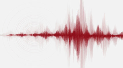 Super Earthquake Wave with Circle Equalizer on gray background,audio wave diagram concept,design for education and science,Vector Illustration.