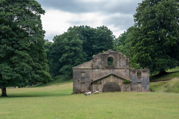 Ruined mill building in the Peak District National Park, Derbyshire, England