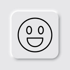 Smile simple icon vector. Flat desing. Neumorphism design.ai