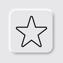 Star simple icon vector. Flat desing. Neumorphism design.ai