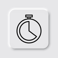 Stopwatch, clock simple icon. Flat desing. Neumorphism design.ai