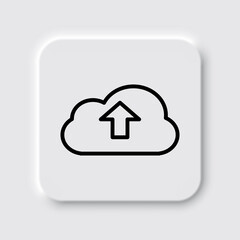 Upload simple icon vector. Flat desing. Neumorphism design.ai