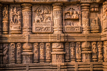 The only statue of the King Narasimhadeva and his Queen who constructed the 800 year old Sun Hindu Temple, Konark, Orissa, India. UNESCO World Heritage Site.