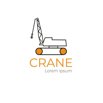 Logo for a construction company with the image of a construction crane