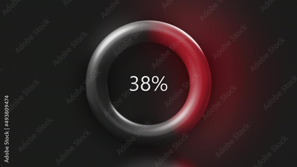 Poster process of counting from 100 to 0. motion. changing number inside a glowing pulsating ring on a blac