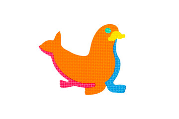 Colored seal on white background