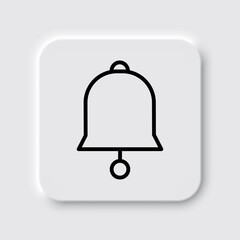 Bell simple icon vector. Flat desing. Neumorphism design.ai