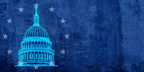 USA Capitol blue illustration background