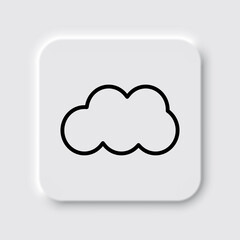 Cloud simple icon vector. Flat desing. Neumorphism design.ai