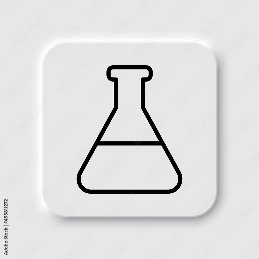 Poster flask simple icon vector. flat desing. neumorphism design.ai