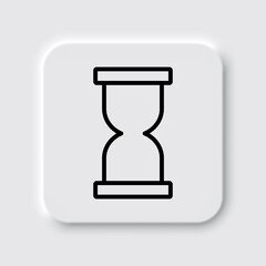 Hourglass simple icon. Flat desing. Neumorphism design.ai