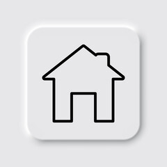 House simple icon vector. Flat desing. Neumorphism design.ai