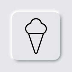 Ice cream simple icon vector. Flat desing. Neumorphism design.ai