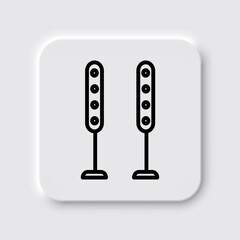 Loudspeakers simple icon vector. Flat desing. Neumorphism design.ai