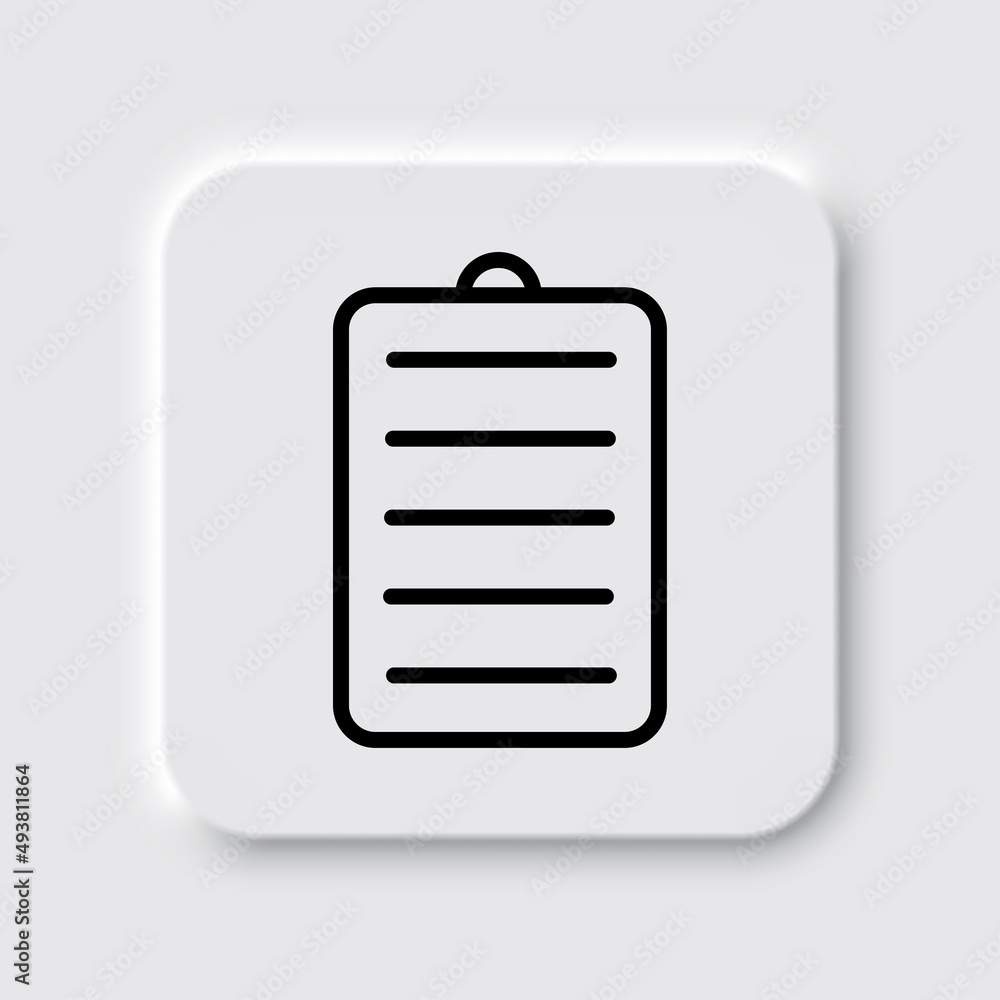 Poster notepad simple icon vector. flat desing. neumorphism design.ai