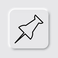 Pin simple icon vector. Flat desing. Neumorphism design.ai