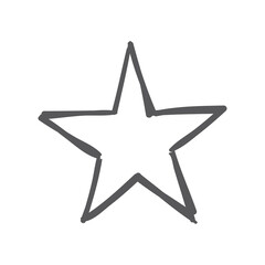 Star doodle, hand drawn icon.