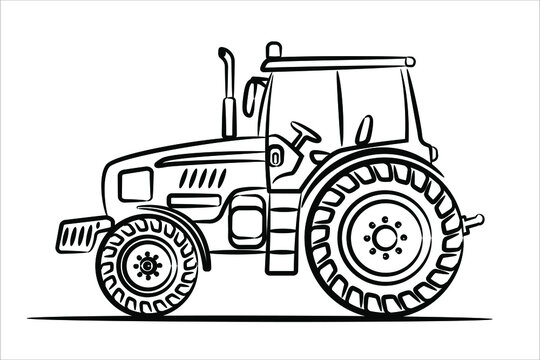 simple tractor outline