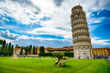 Foto op Plexiglas De scheve toren Pisa - der Schiefe Turm von Pisa