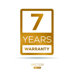 7 years warranty seal stamp, vector label.