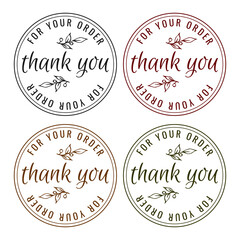 Vintage vector thank you made with love handwritten inscription. hand drawn lettering. Thank you calligraphy. Thank you card. Vector illustration.