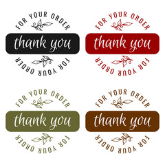 Vintage vector thank you made with love handwritten inscription. hand drawn lettering. Thank you calligraphy. Thank you card. Vector illustration.