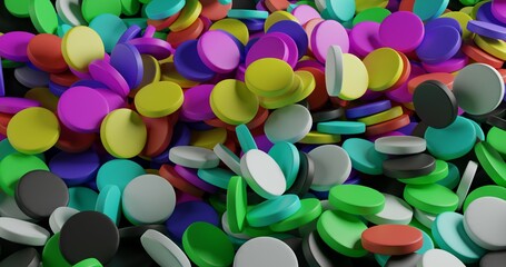 abstract art illustration 3d coins