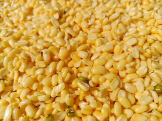 Mung dal beans, yellow beans, grains,