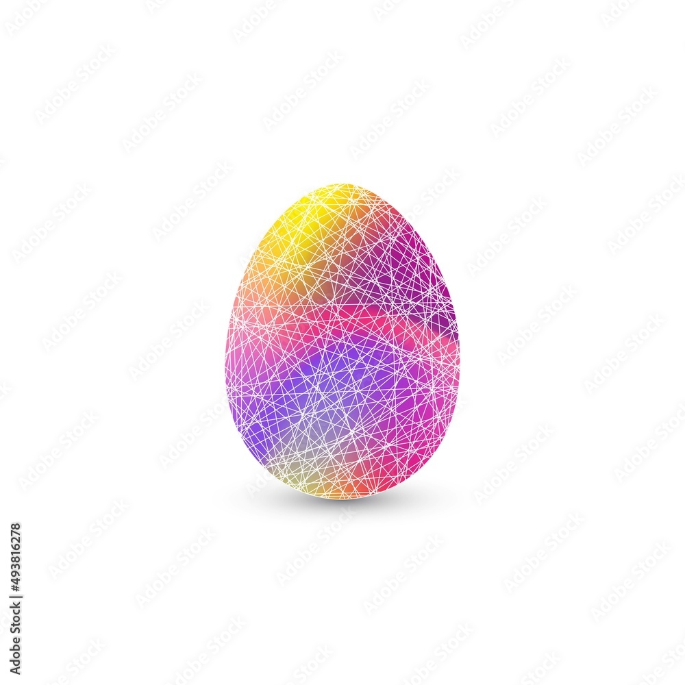 Poster easter egg in geometric style with abstract fluid gradient shapes trendy liquid color illustration b